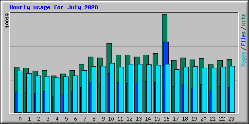 Hourly usage for July 2020