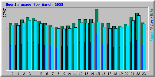 Hourly usage for March 2023