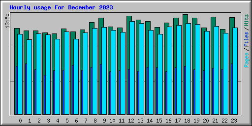 Hourly usage for December 2023