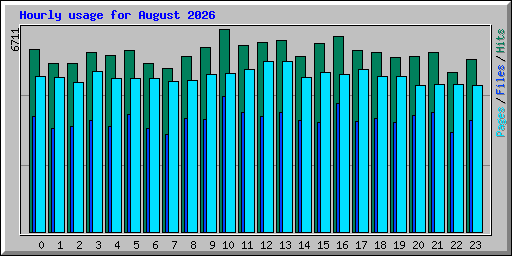 Hourly usage for August 2026